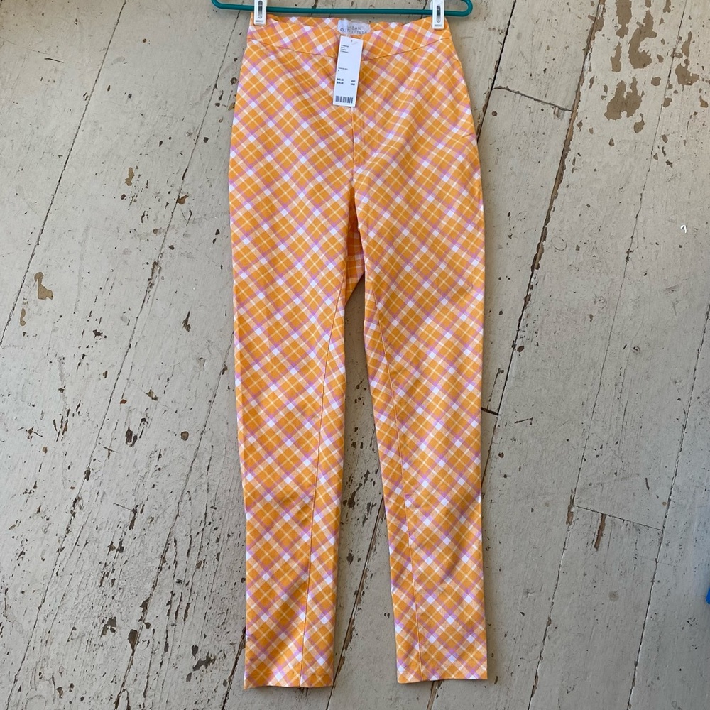UO Urban Outfitters Ingrid Plaid Straight Leg Y2K Pants Leggings NWT - Picture 5 of 12